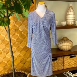 Laundry Blue and White 3/4 sleeve Dress size 10 💋💋